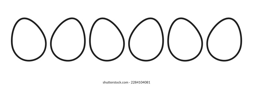 Easter eggs line icons border. Vector illustration.