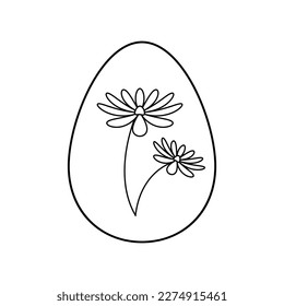 Easter eggs linear icon. thin line illustration. Easter egg with flower pattern outline symbol. Vector isolated outline drawing