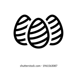 Easter eggs with lines on it icon