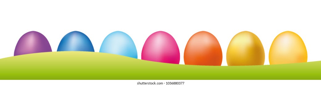 Easter eggs marketing banner. Happy esater vector background.