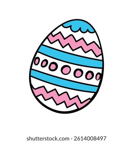 easter eggs with motifs easter day doodle vector illustration hand drawn cartoon