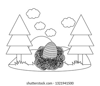 easter eggs in a nest
