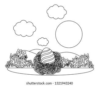 easter eggs in a nest