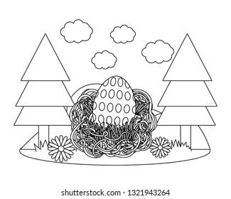 easter eggs in a nest