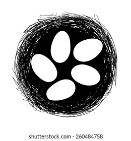 Easter eggs in nest