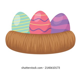 easter eggs in nest icon