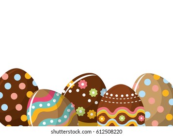 easter eggs with nice decoration design