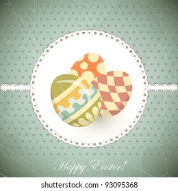 Easter Eggs -  old postcard in vintage style - vector illustration
