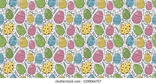 Easter eggs on a background - seamless texture. Vector