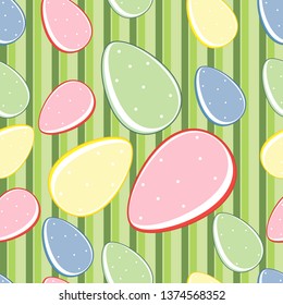 Ovos de Páscoa em um fundo - textura sem costura. Vetor