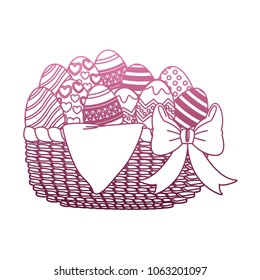 Easter eggs on basket