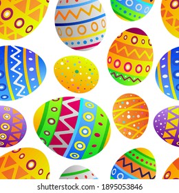 Huevos de Pascua sobre fondo negro. Patrón sin foco.