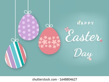 Easter eggs on blue background