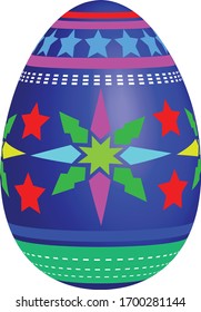 Easter eggs on a blue background For you to use in your art on Easter Day.