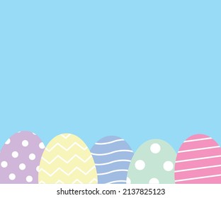 Easter eggs on a blue background