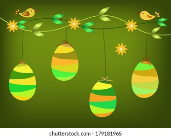 easter eggs on colorful background