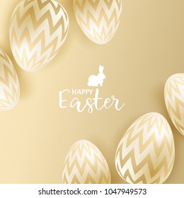 Easter eggs on gold background