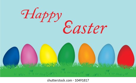 Easter eggs on grass