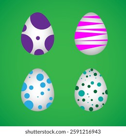 Easter eggs on green background, vector illustration EPS10
