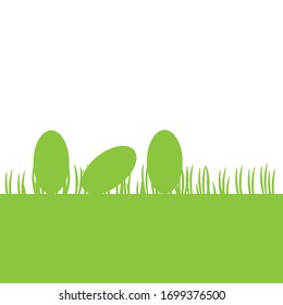 Easter eggs on green grass vector illustration