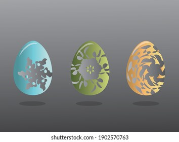 Easter eggs on a grey background