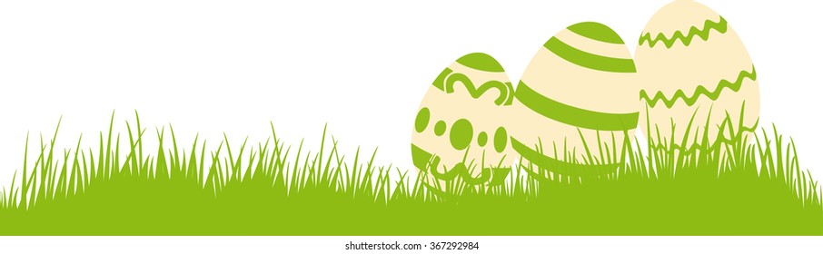 Easter eggs on a meadow