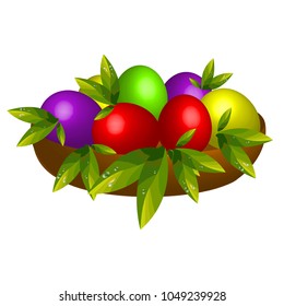 
Easter eggs on a plate
