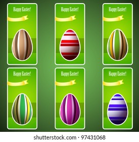 easter eggs on stickers tag for happy easter