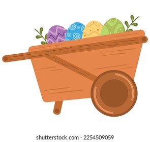 easter eggs on wheelbarrow icon