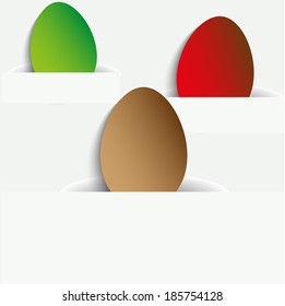Easter eggs on white