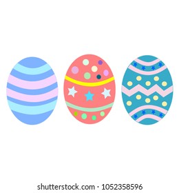 Easter eggs on white background