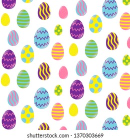 Easter eggs on a white background. Decorative texture. Good for easter design. Easter banner.