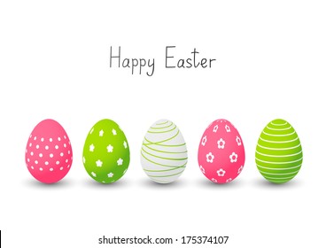 Easter eggs on white background