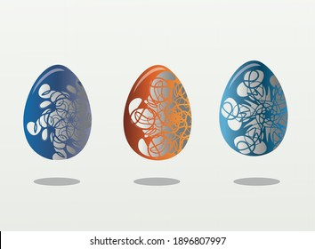   Huevos de Pascua sobre fondo blanco