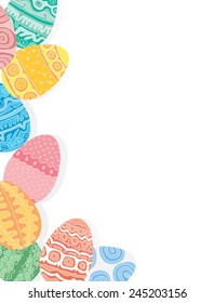 Easter eggs on white background, vector illustration