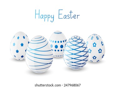 Easter eggs on white background