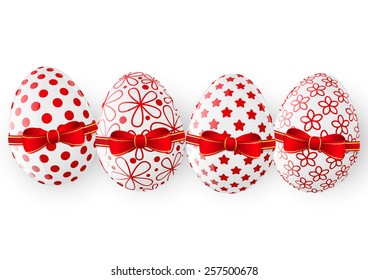 Easter eggs on white background