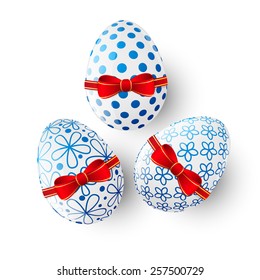 Easter eggs on white background