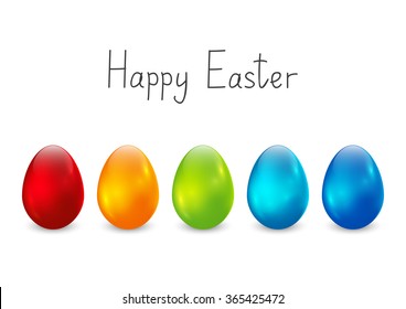 Easter eggs on white background