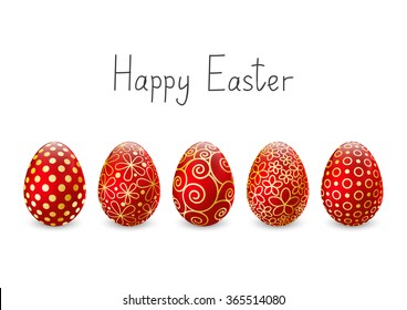 Easter eggs on white background