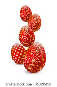 Easter eggs on white background