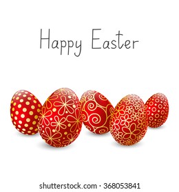 Easter eggs on white background