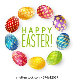 Easter eggs on white background