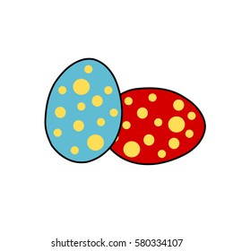 Easter eggs on white background