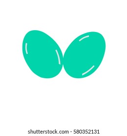 Easter eggs on a white background.
