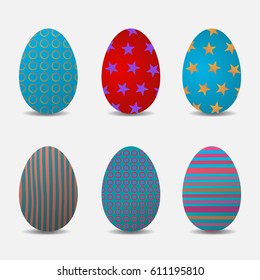 Easter eggs on white background
