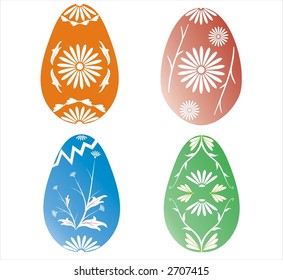 Easter eggs on white for your design