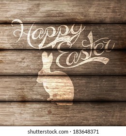 Easter eggs on wooden background 