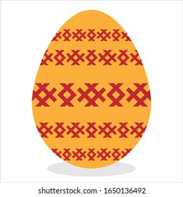 Easter eggs with ornament on white background