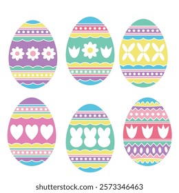 Easter eggs ornament vector cartoon illustration
